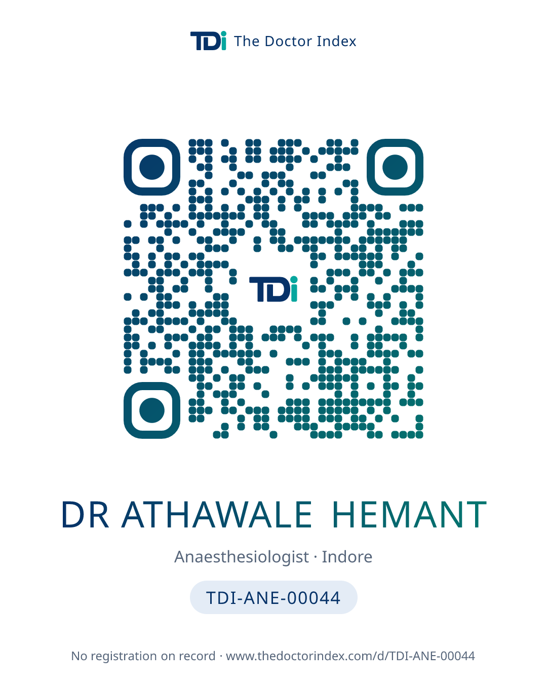 QR card for Dr Athawale Hemant, TDI-ANE-00044