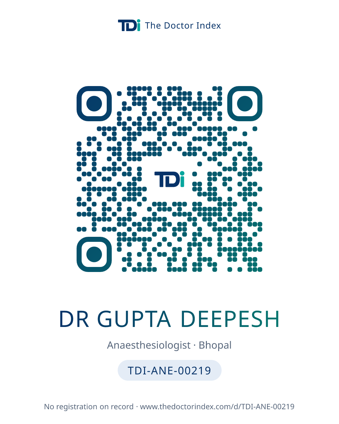 QR card for Dr Gupta Deepesh, TDI-ANE-00219