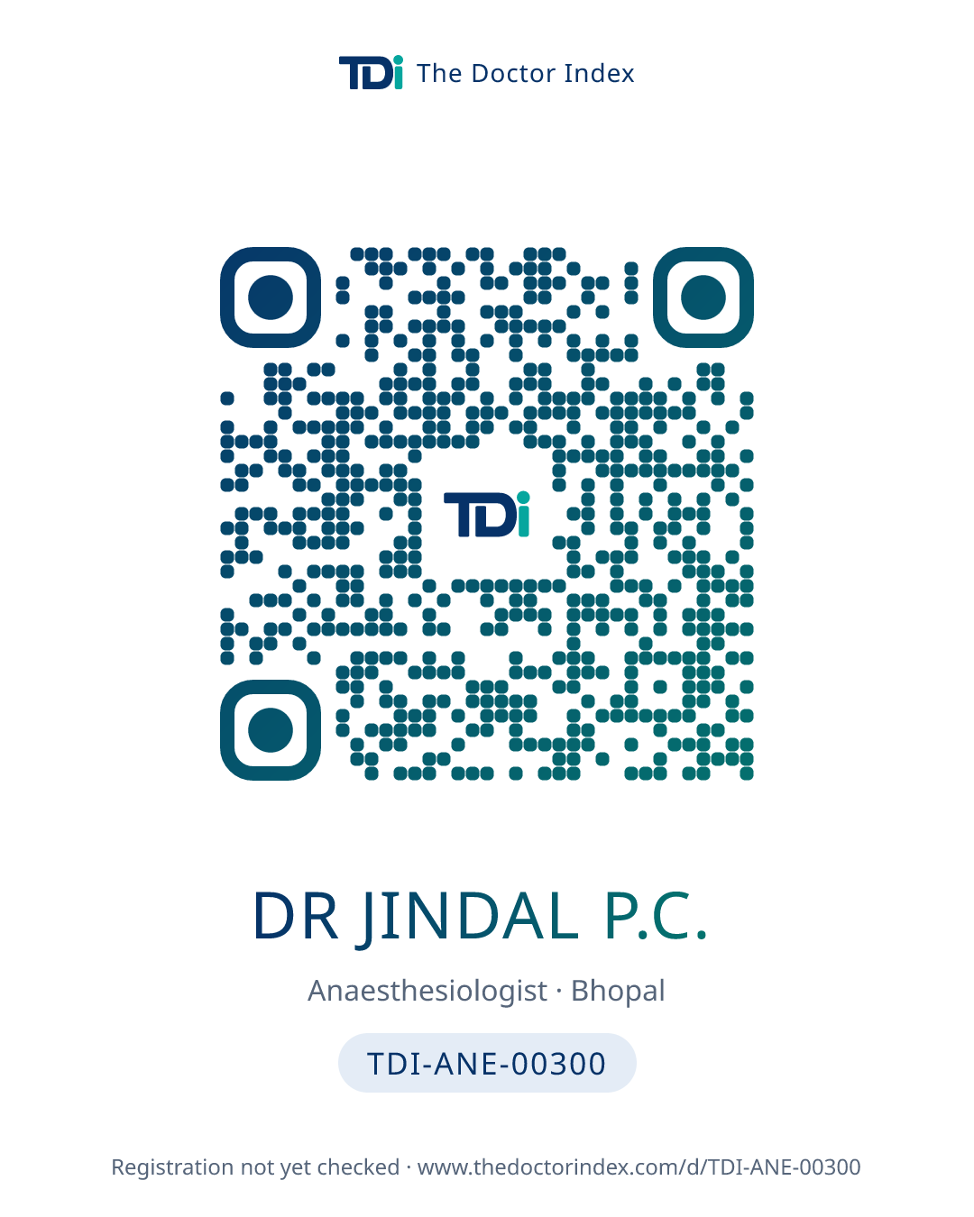 QR card for Dr Jindal P.C., TDI-ANE-00300