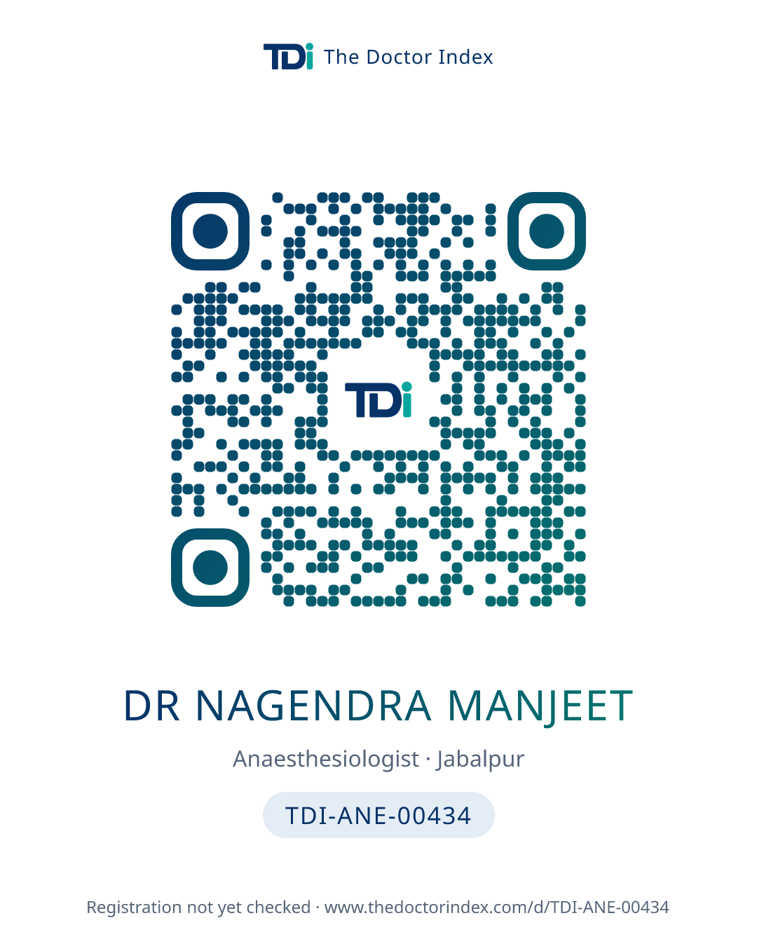 QR card for Dr Nagendra Manjeet, TDI-ANE-00434