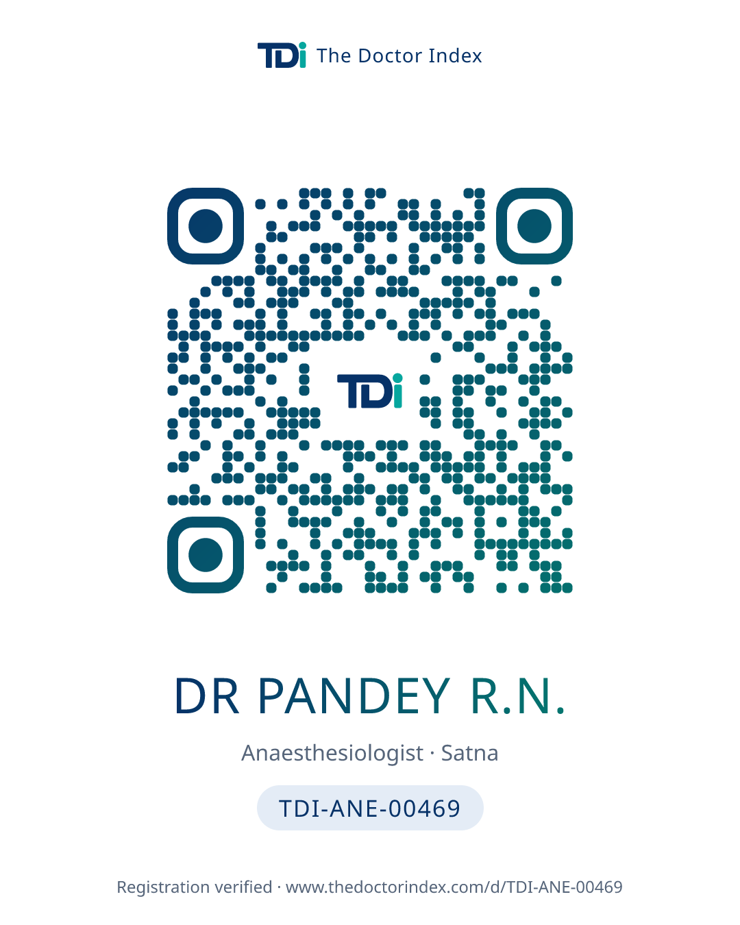 QR card for Dr Pandey R.N., TDI-ANE-00469