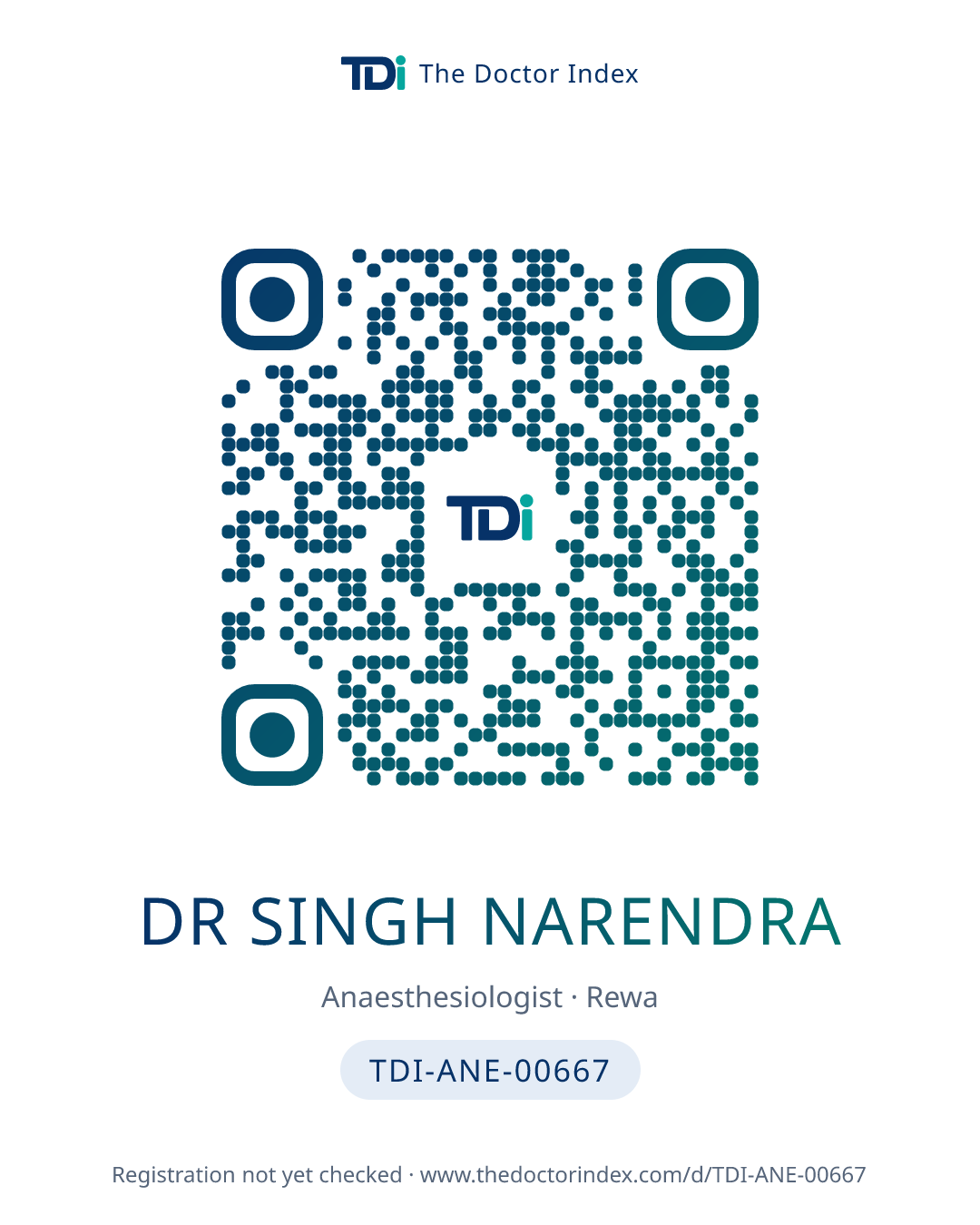 QR card for Dr Singh Narendra, TDI-ANE-00667