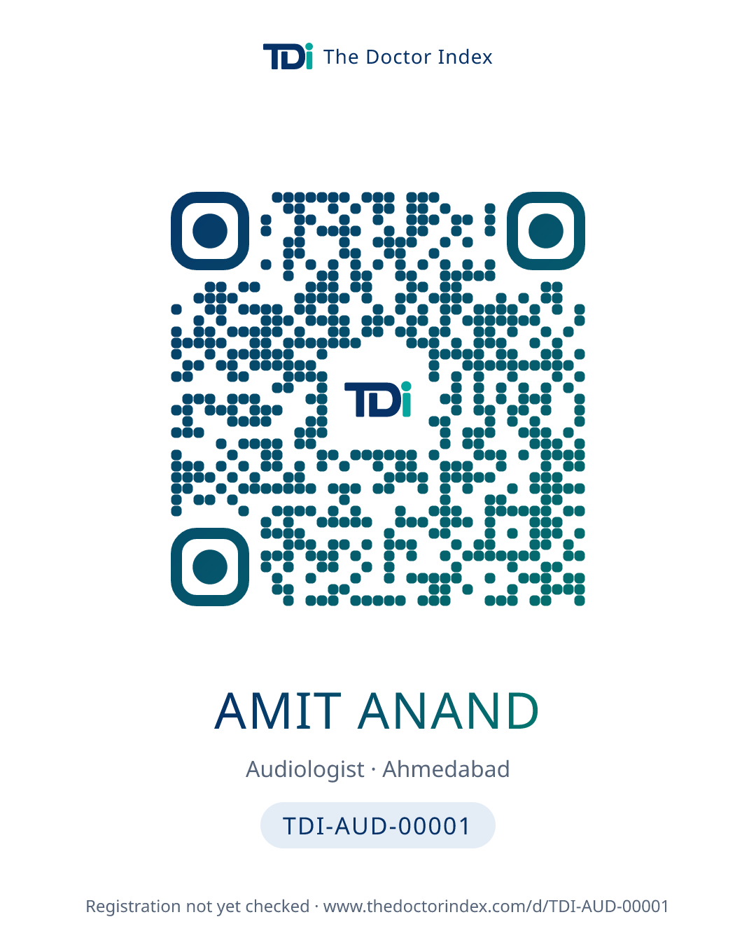 QR card for Amit Anand, TDI-AUD-00001