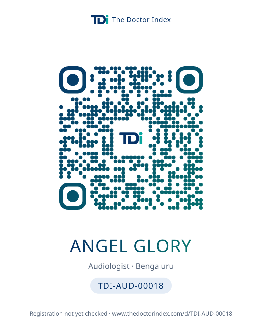 QR card for Angel Glory, TDI-AUD-00018