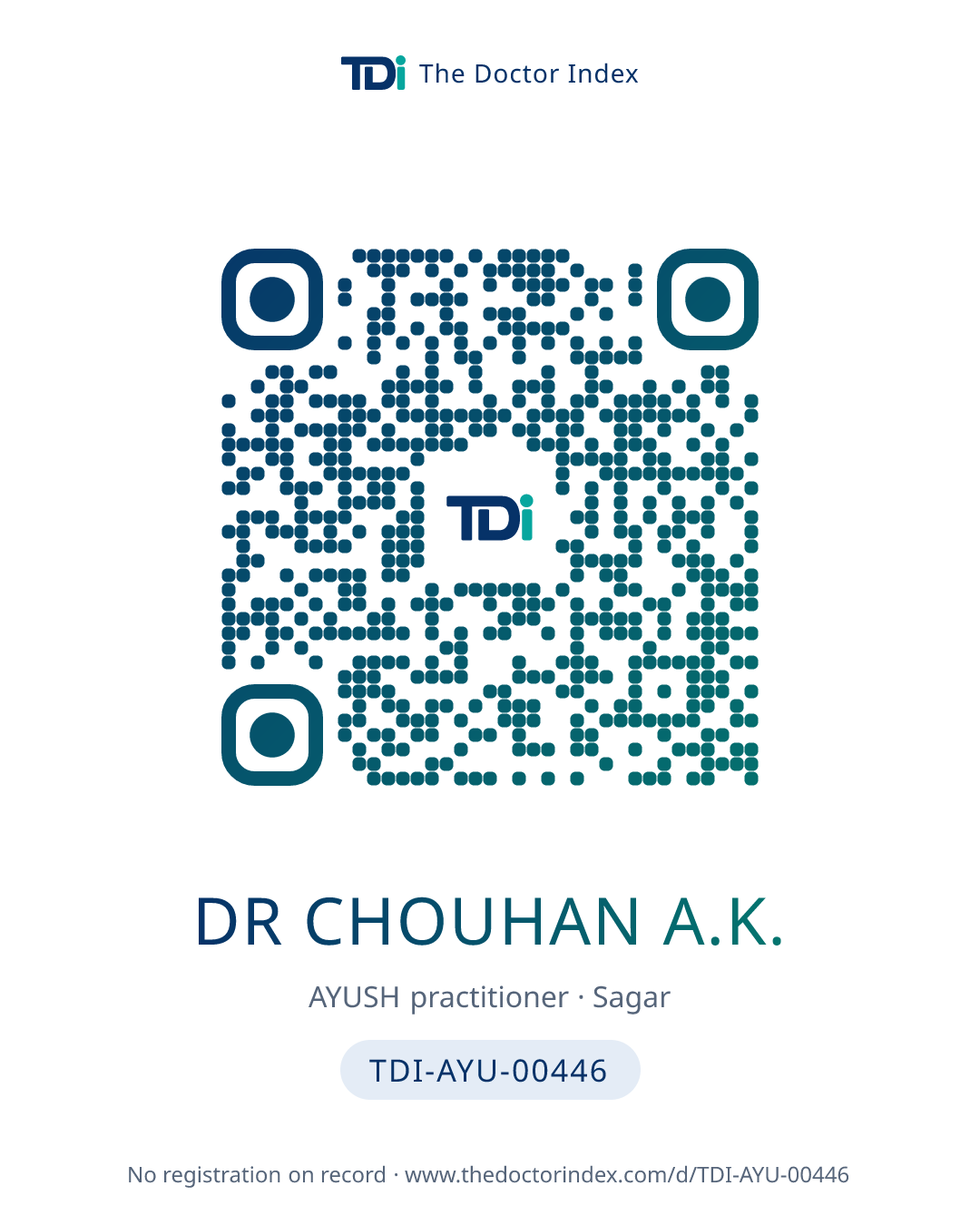QR card for Dr Chouhan A.K., TDI-AYU-00446