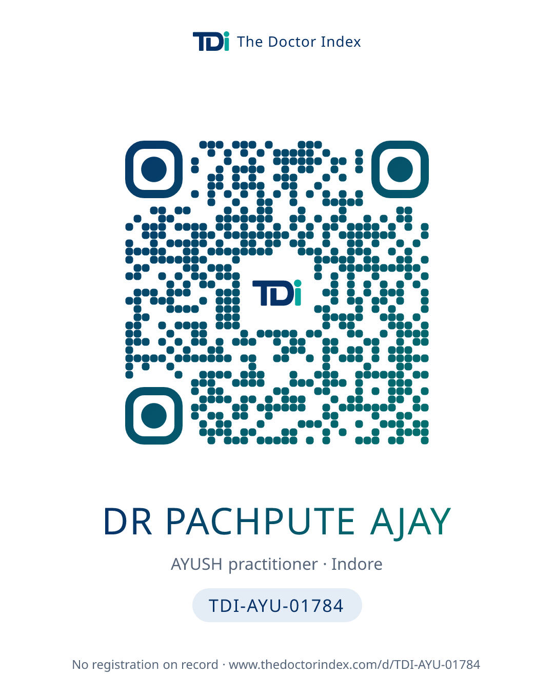 QR card for Dr Pachpute Ajay, TDI-AYU-01784