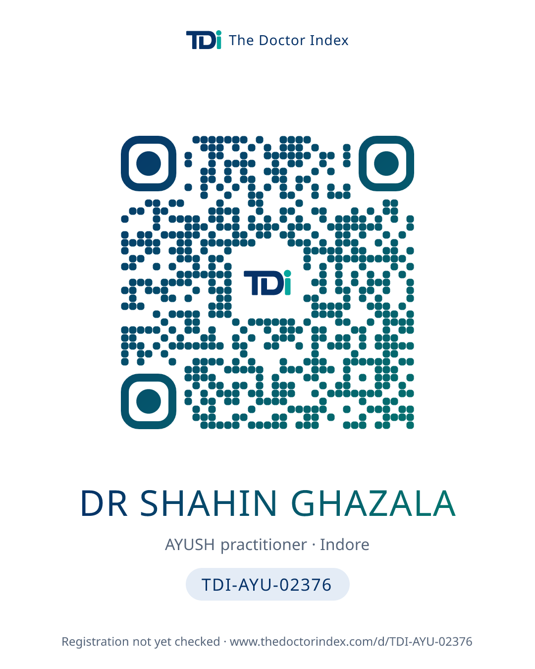 QR card for Dr Shahin Ghazala, TDI-AYU-02376