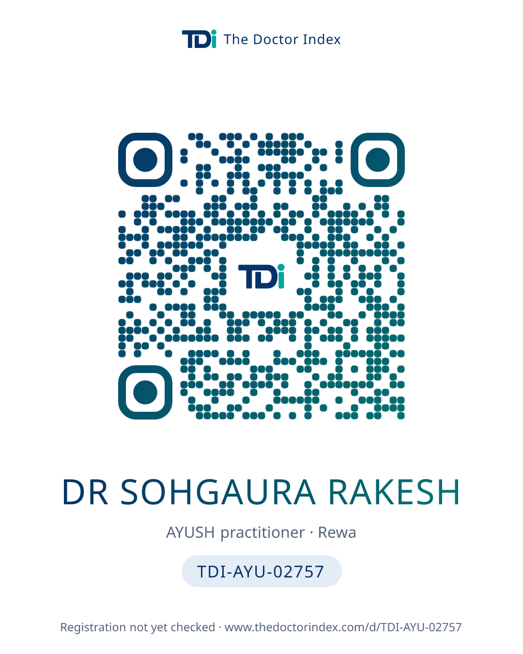 QR card for Dr Sohgaura Rakesh, TDI-AYU-02757