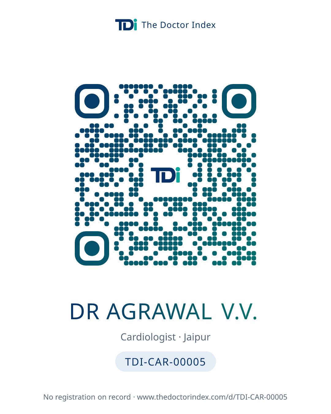 QR card for Dr Agrawal V.V., TDI-CAR-00005
