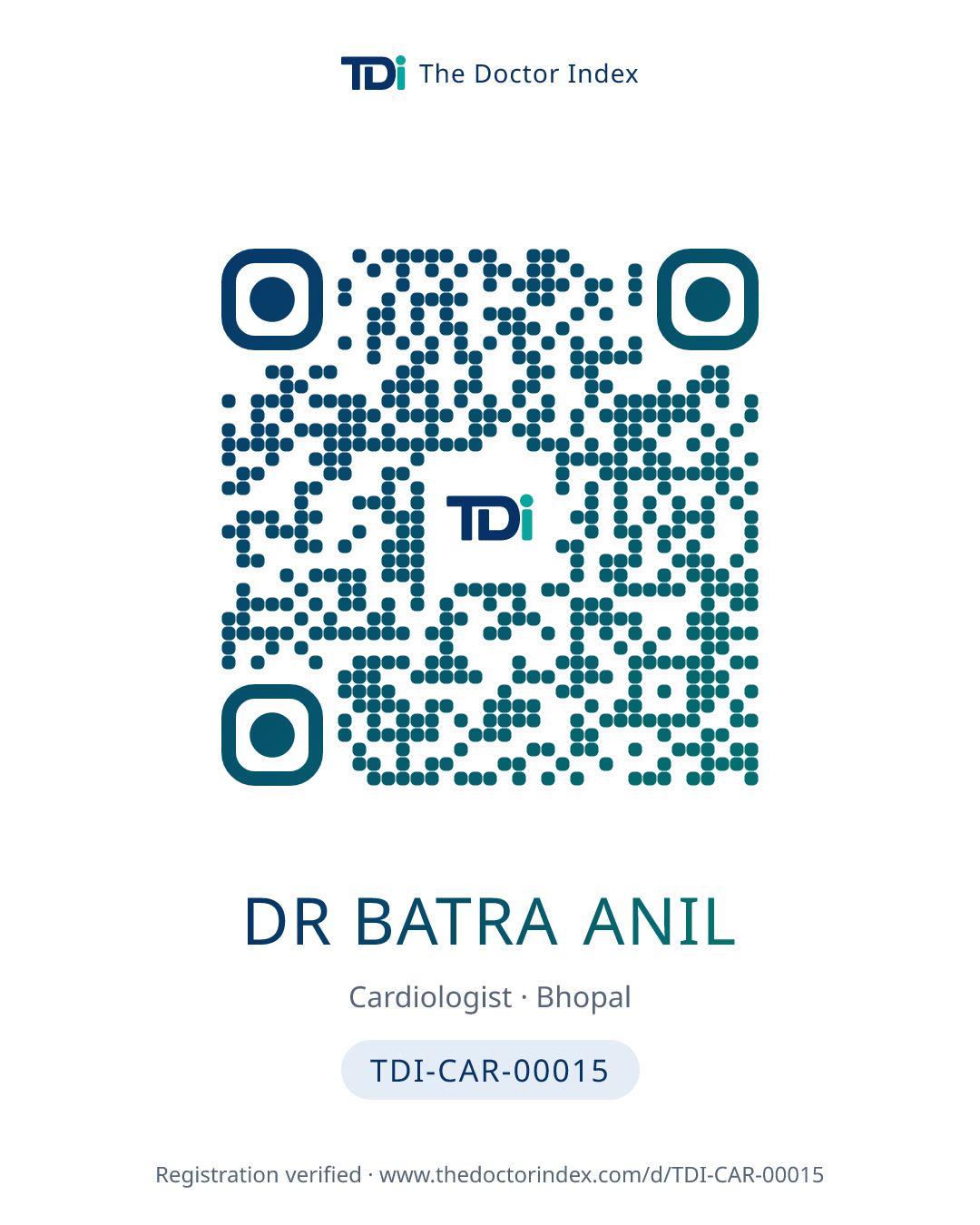 QR card for Dr Batra Anil, TDI-CAR-00015