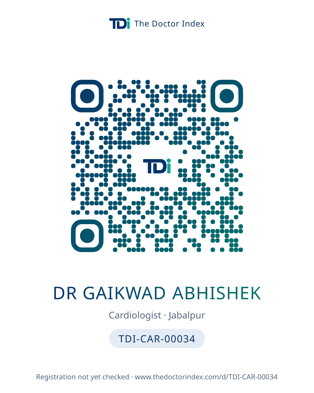 QR card for Dr Gaikwad Abhishek, TDI-CAR-00034