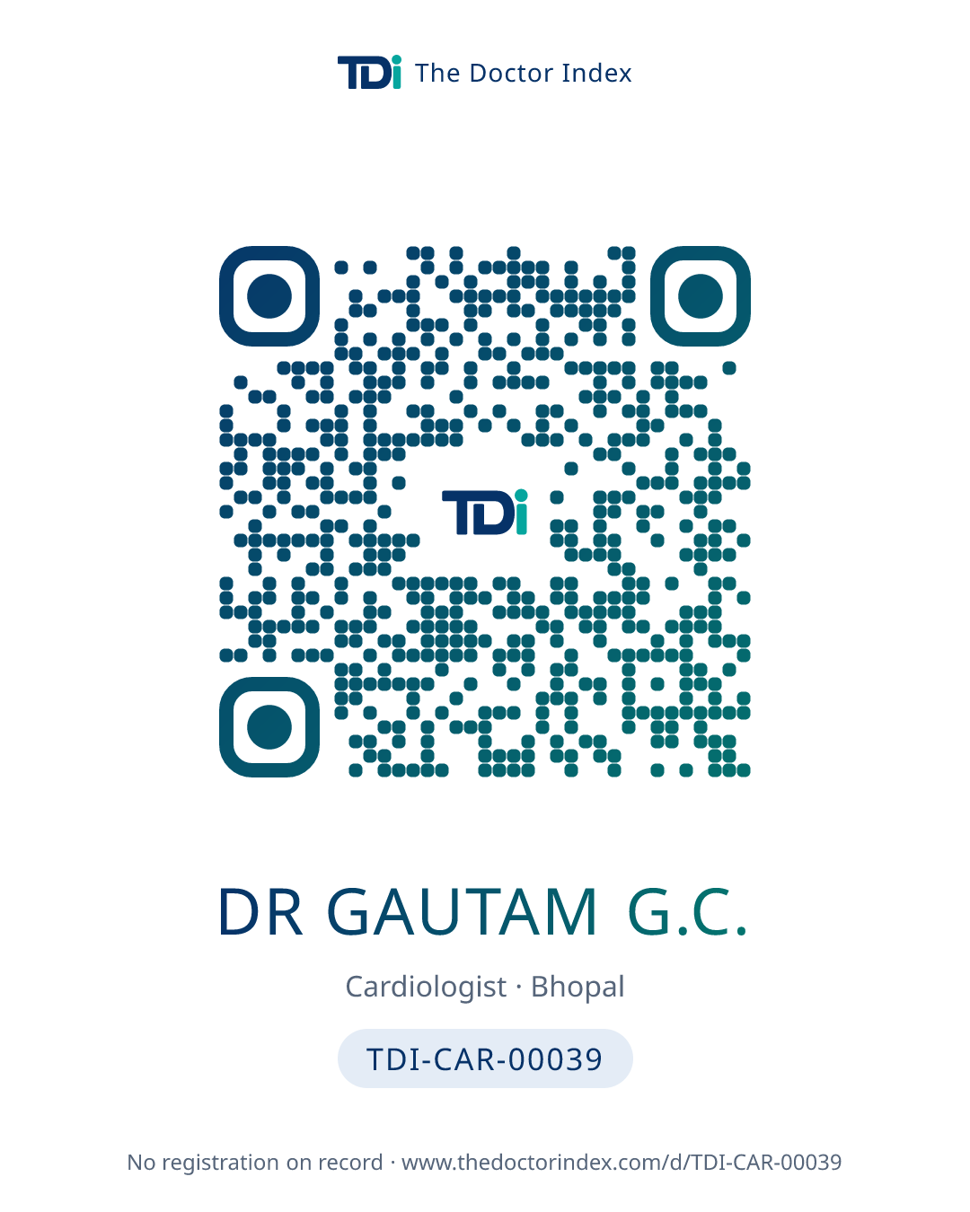 QR card for Dr Gautam G.C., TDI-CAR-00039