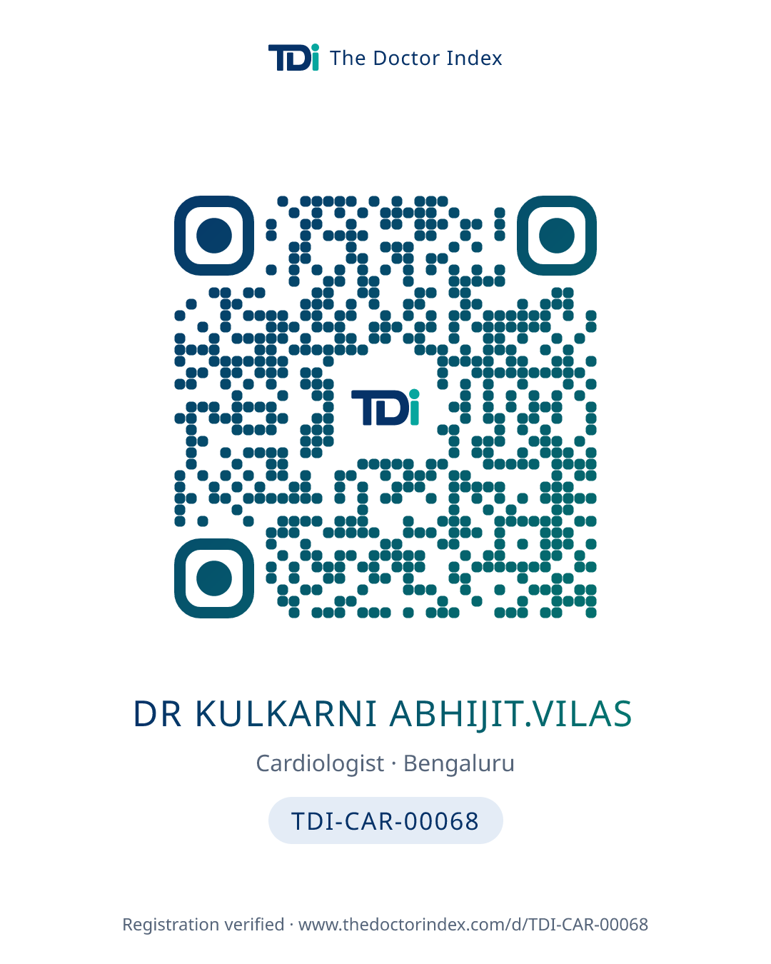 QR card for Dr Kulkarni Abhijit.Vilas, TDI-CAR-00068