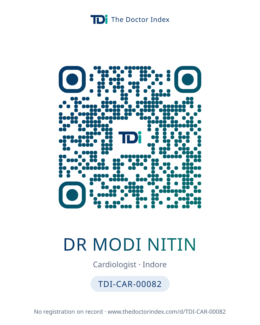 QR card for Dr Modi Nitin, TDI-CAR-00082