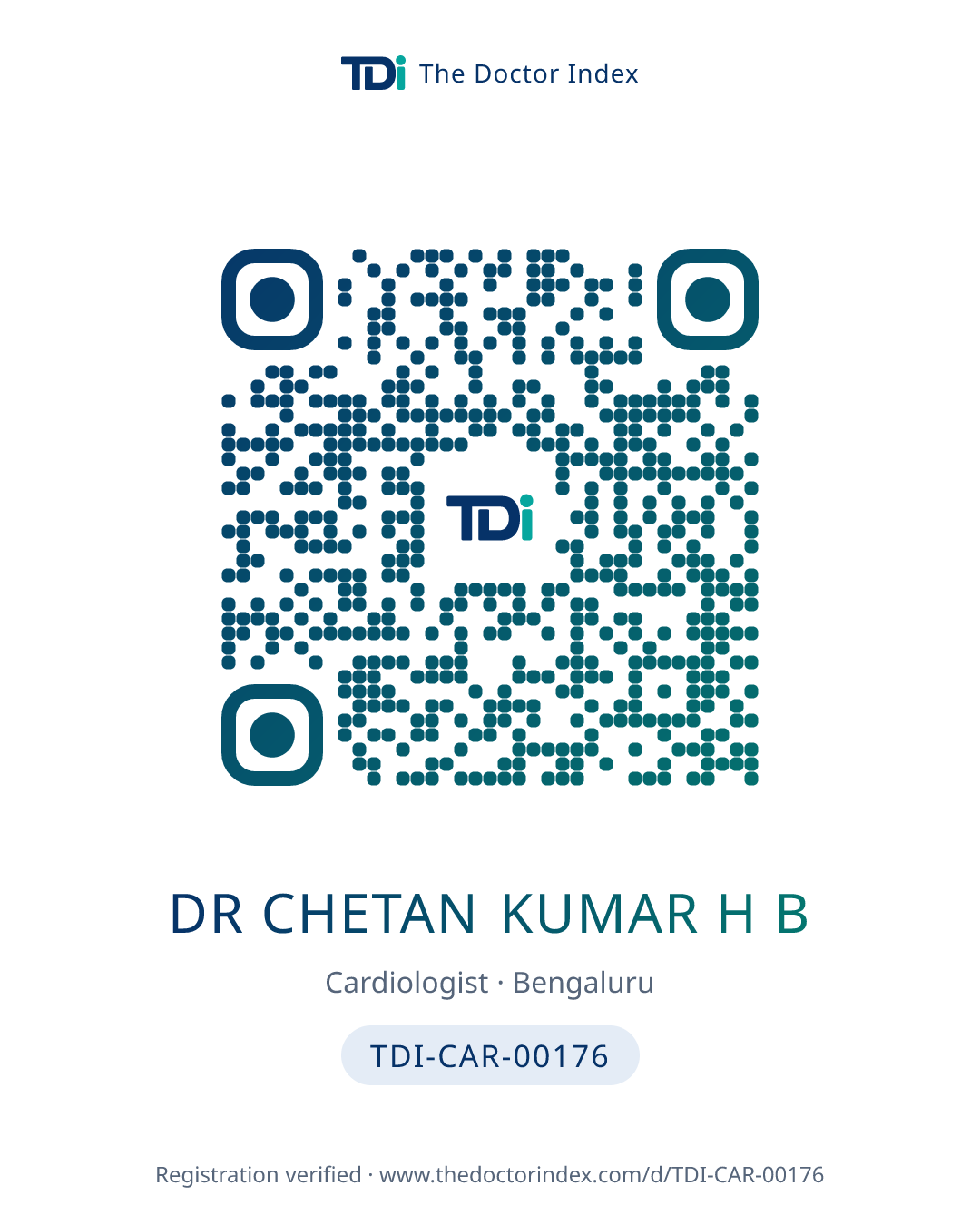 QR card for Dr Chetan Kumar H B, TDI-CAR-00176