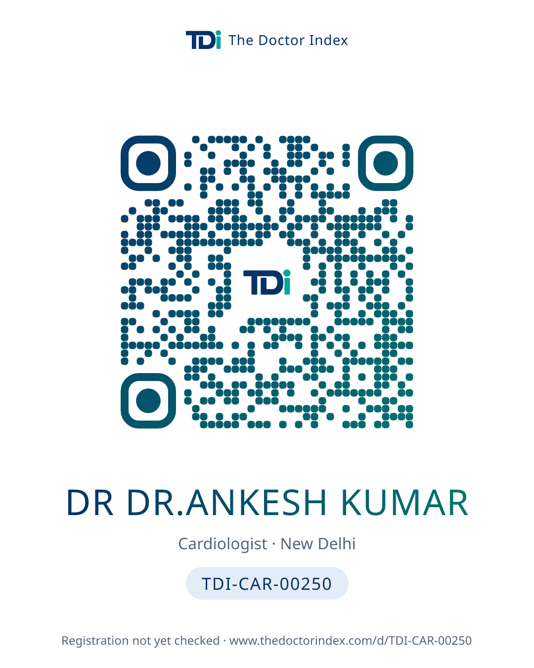 QR card for Dr Dr.ankesh Kumar, TDI-CAR-00250