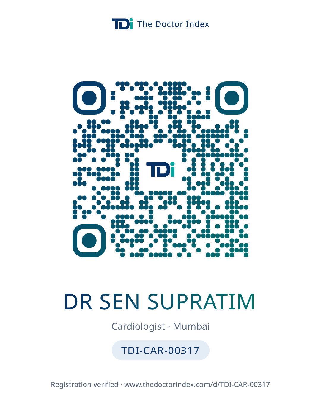 QR card for Dr Sen Supratim, TDI-CAR-00317