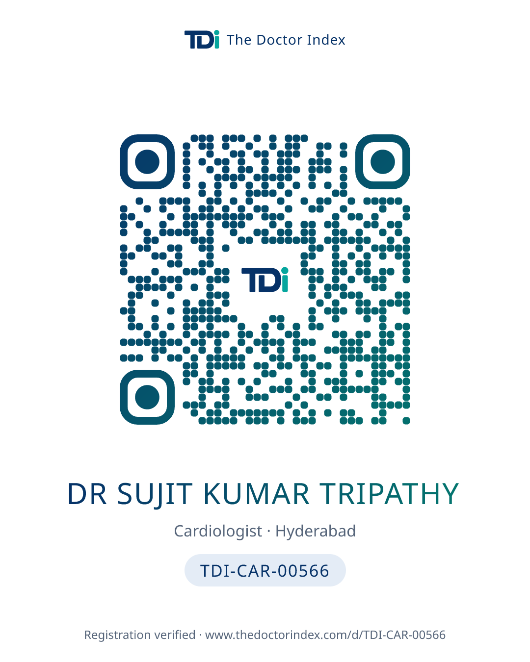 QR card for Dr Sujit Kumar Tripathy, TDI-CAR-00566
