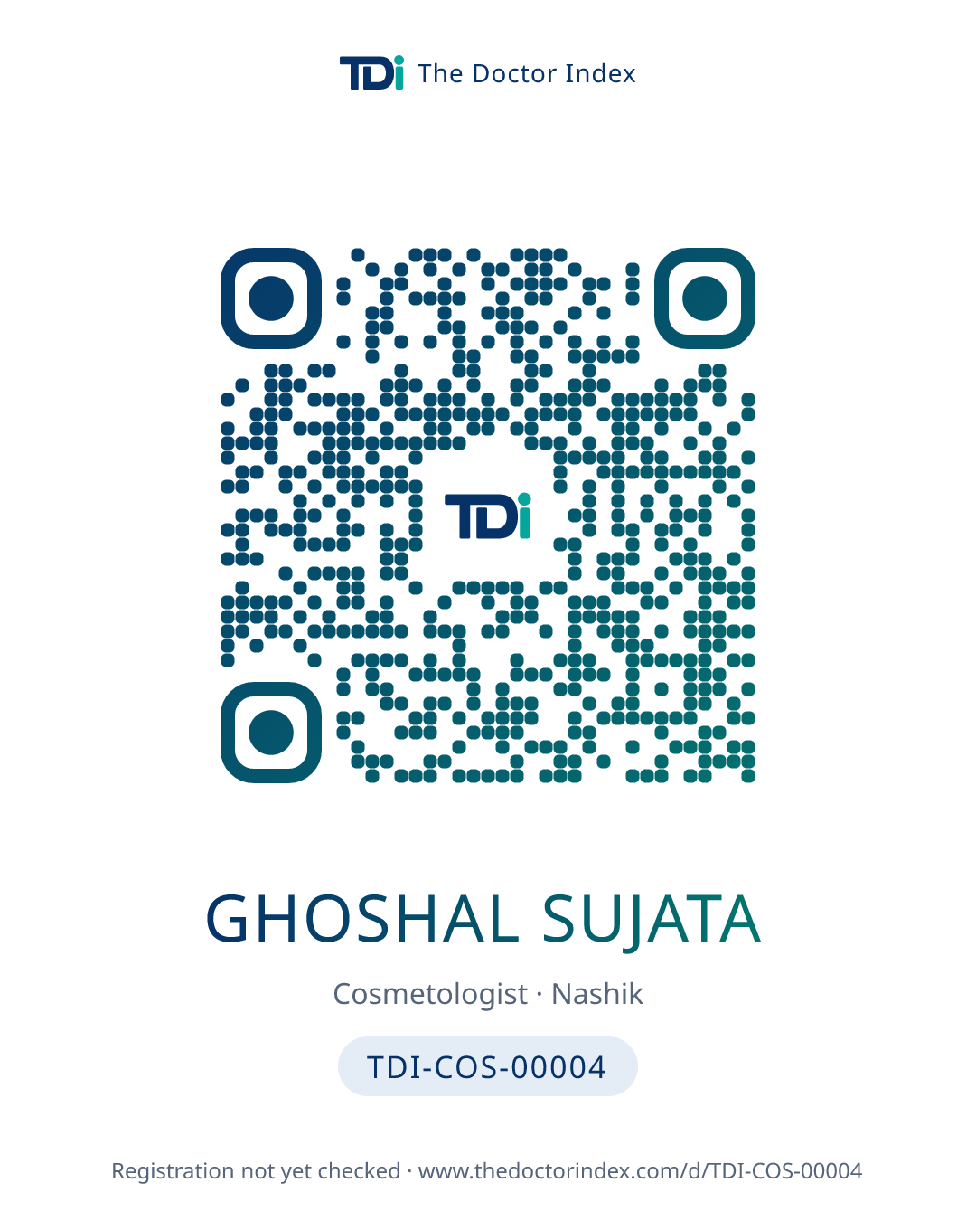 QR card for Ghoshal Sujata, TDI-COS-00004