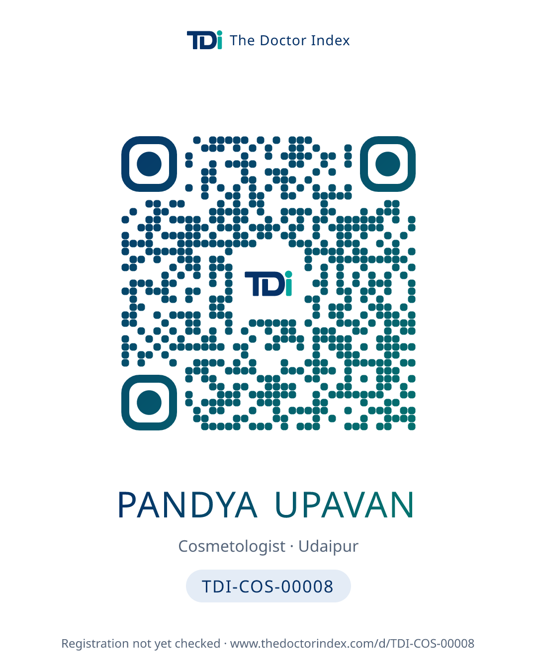 QR card for Pandya Upavan, TDI-COS-00008