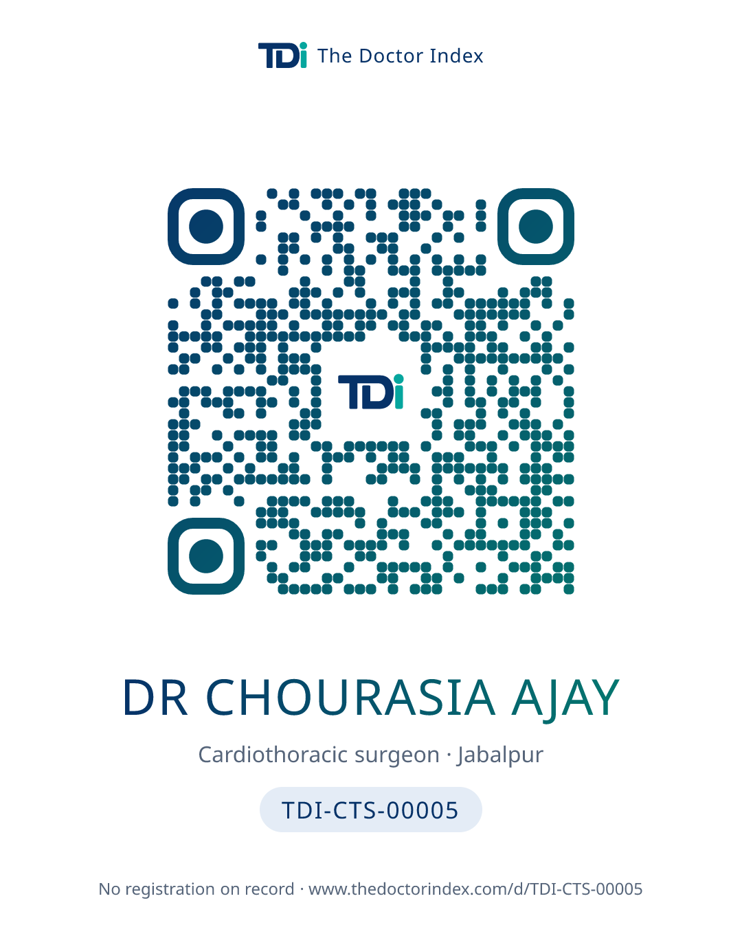 QR card for Dr Chourasia Ajay, TDI-CTS-00005
