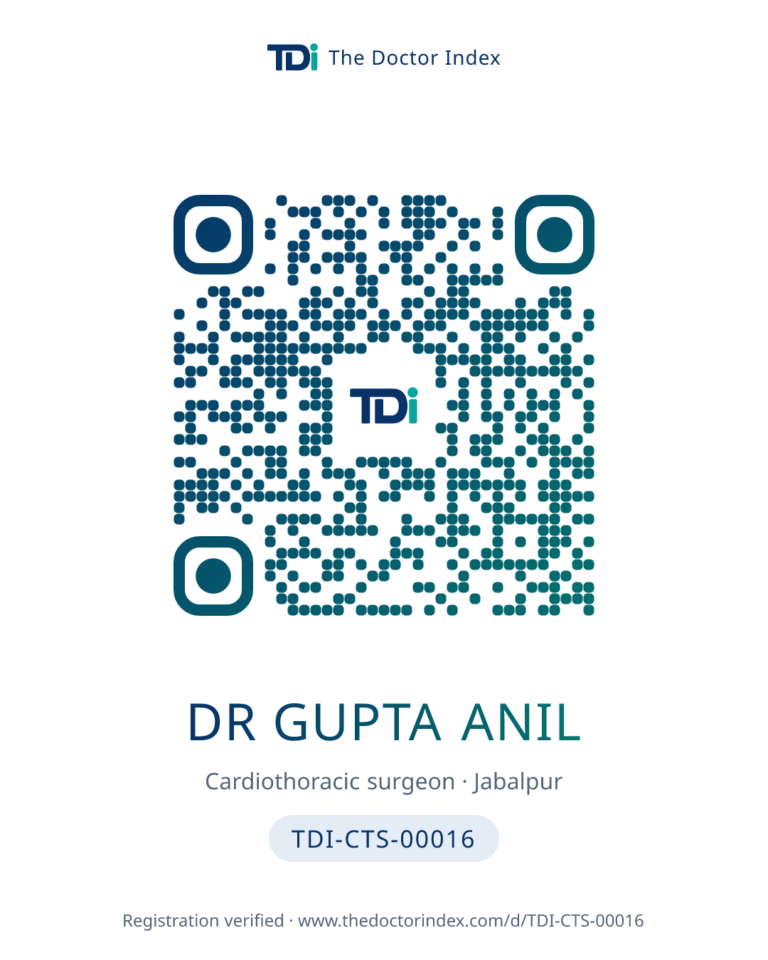 QR card for Dr Gupta Anil, TDI-CTS-00016