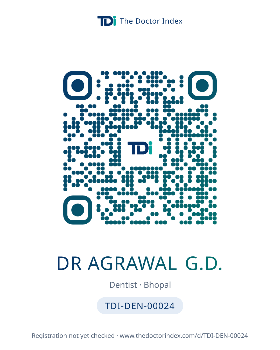QR card for Dr Agrawal G.D., TDI-DEN-00024