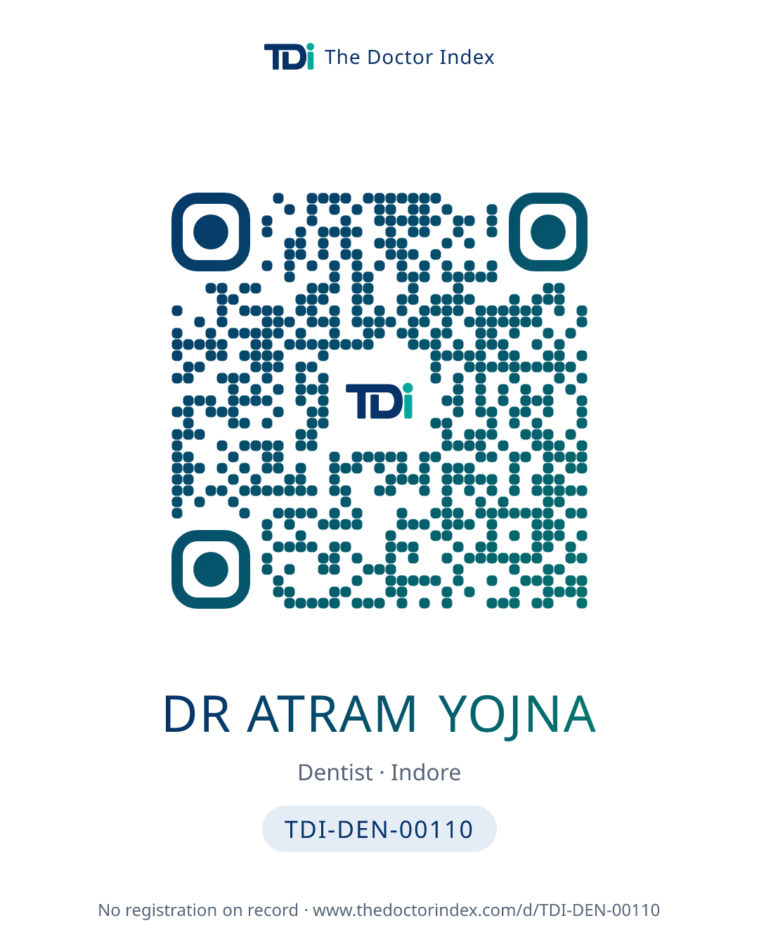 QR card for Dr Atram Yojna, TDI-DEN-00110