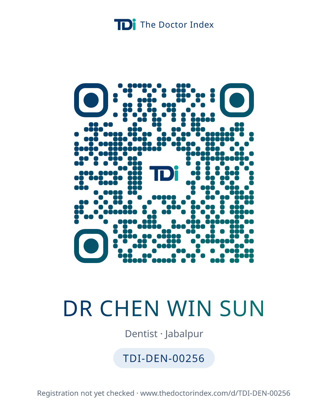 QR card for Dr Chen Win Sun, TDI-DEN-00256
