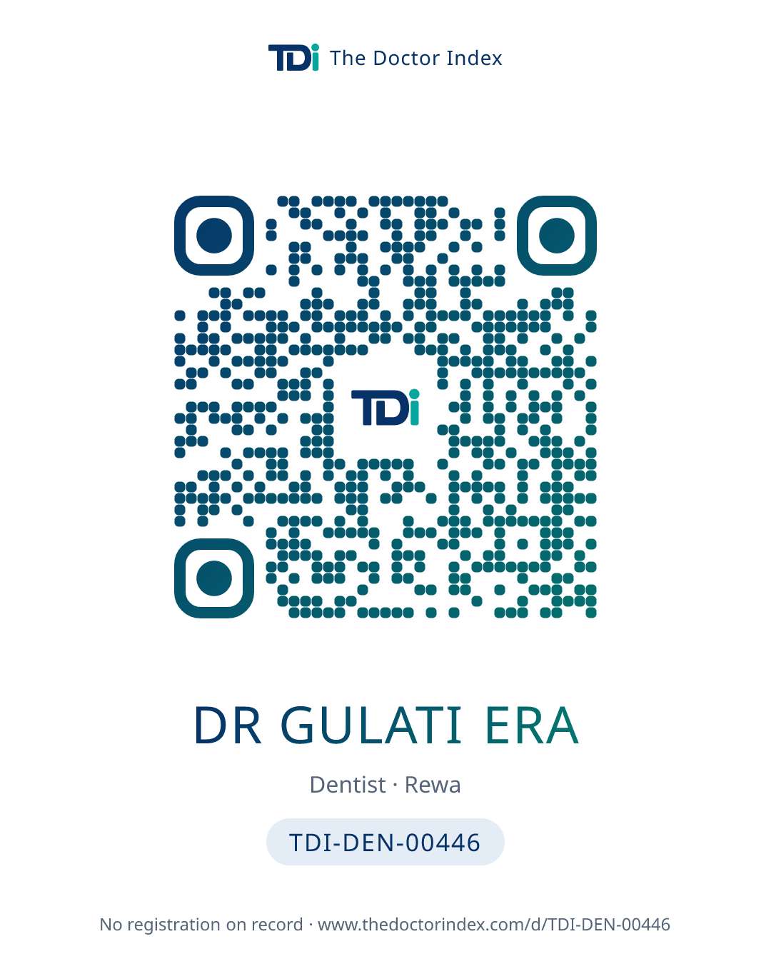 QR card for Dr Gulati Era, TDI-DEN-00446
