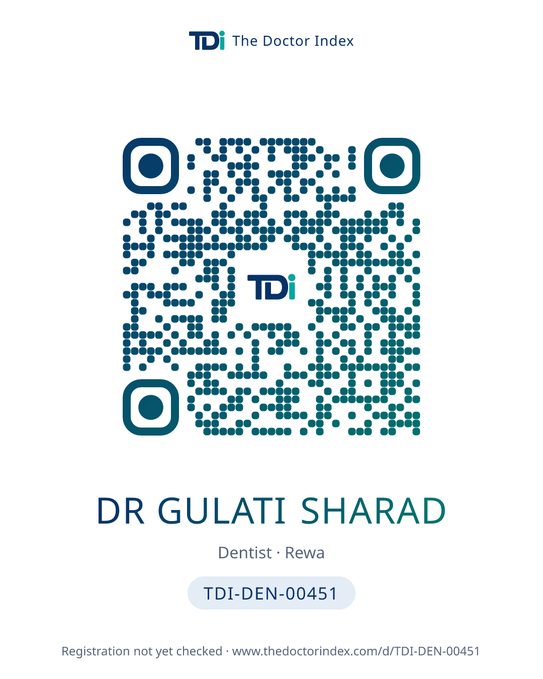 QR card for Dr Gulati Sharad, TDI-DEN-00451