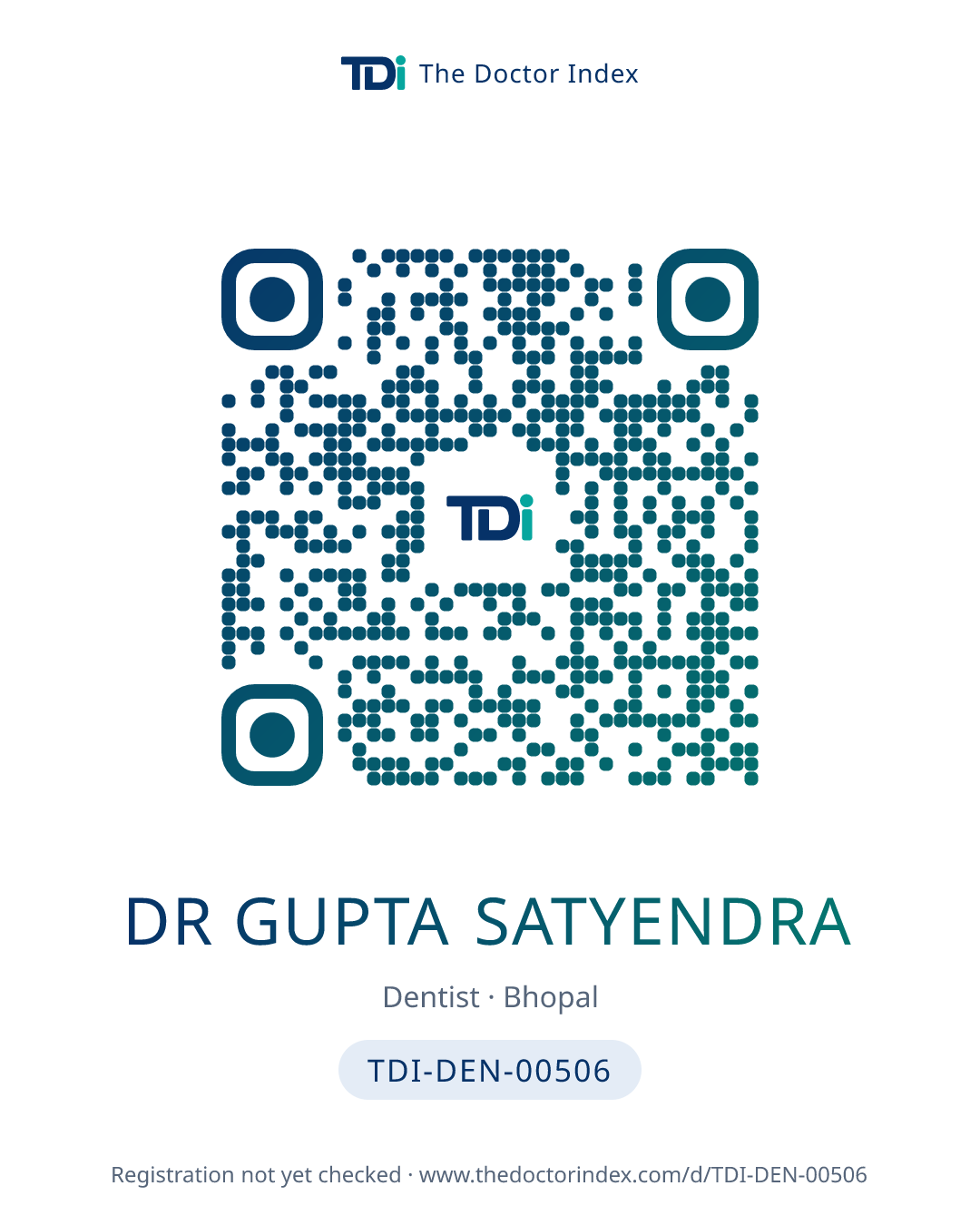 QR card for Dr Gupta Satyendra, TDI-DEN-00506