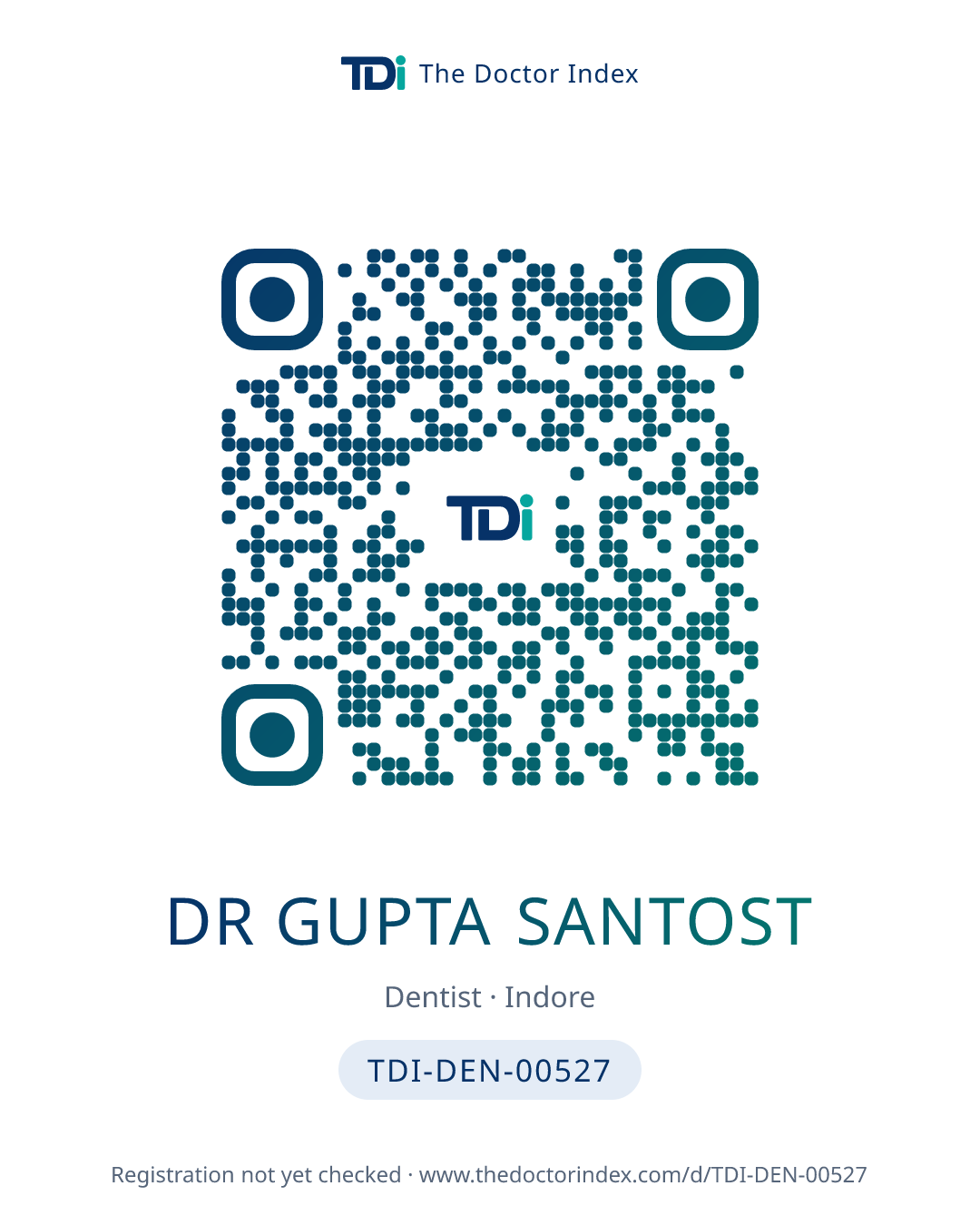 QR card for Dr Gupta Santost, TDI-DEN-00527