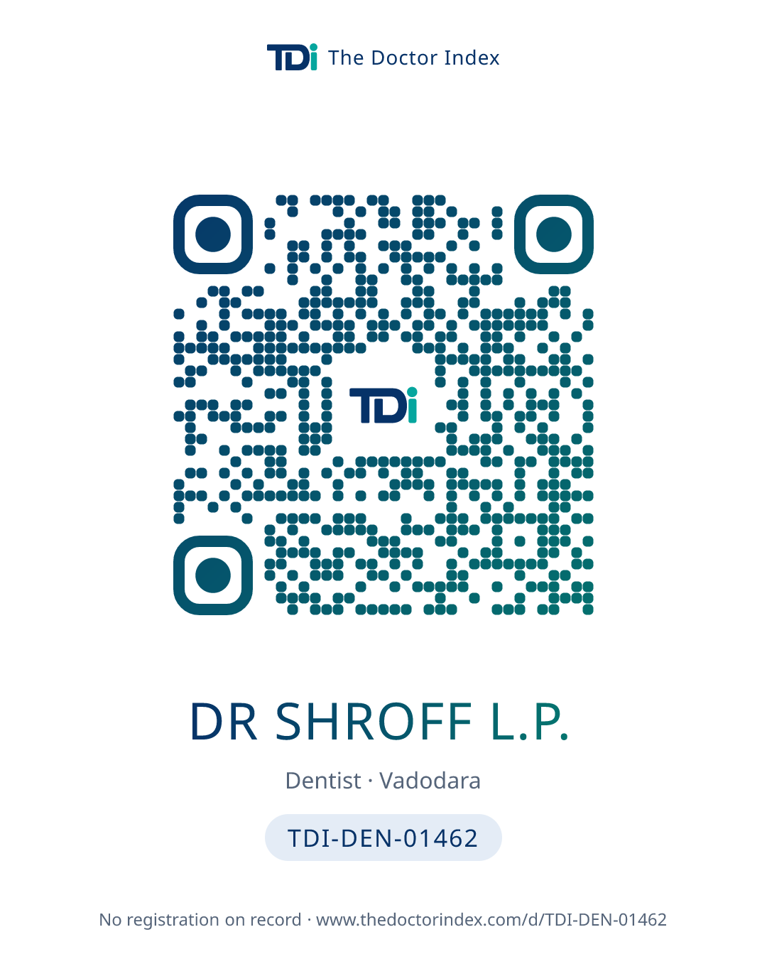 QR card for Dr Shroff L.P., TDI-DEN-01462