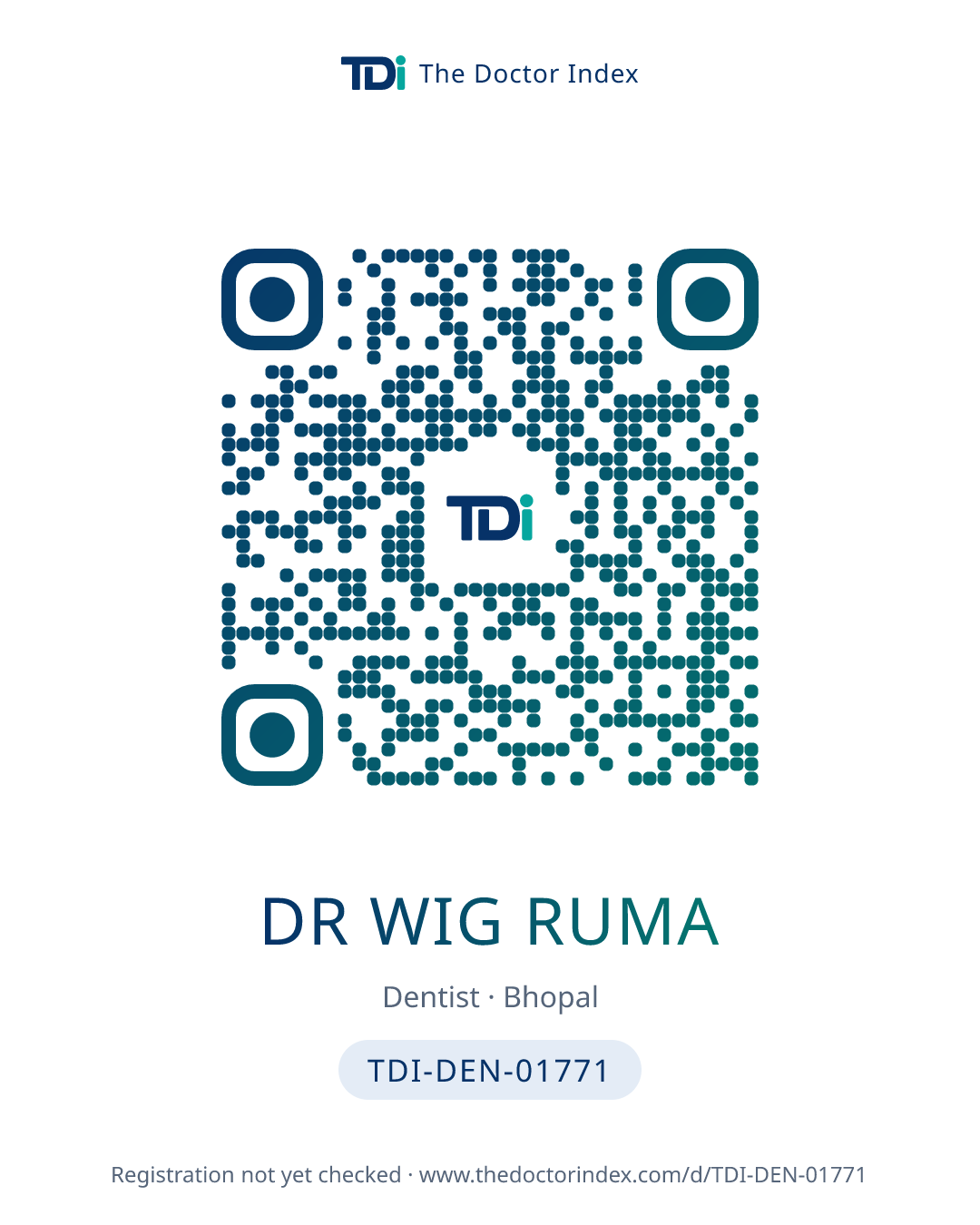 QR card for Dr Wig Ruma, TDI-DEN-01771