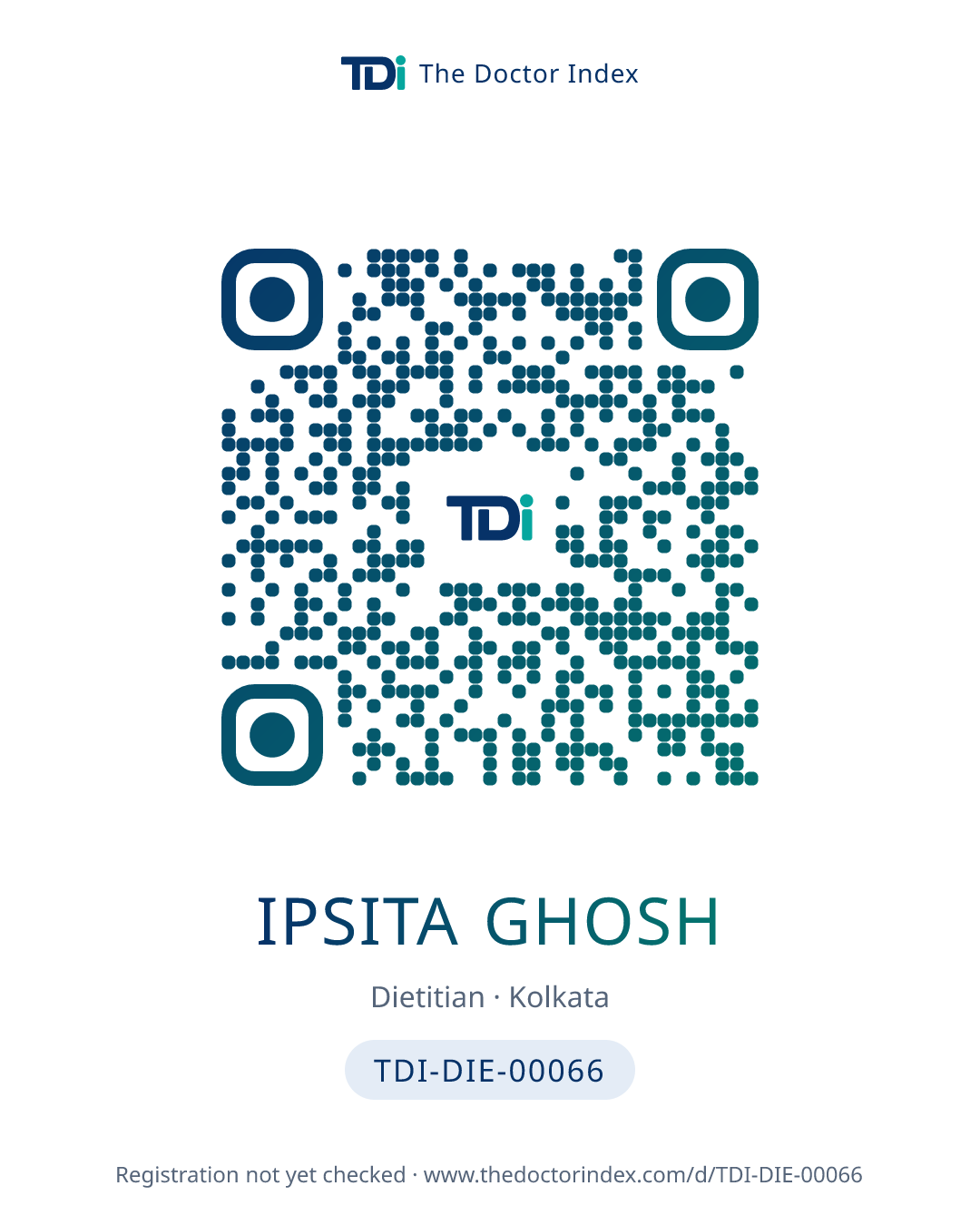 QR card for Ipsita Ghosh, TDI-DIE-00066
