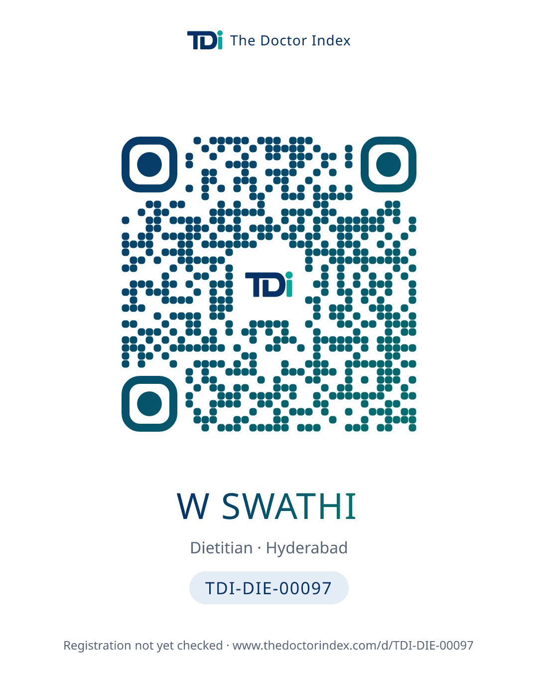QR card for W Swathi, TDI-DIE-00097