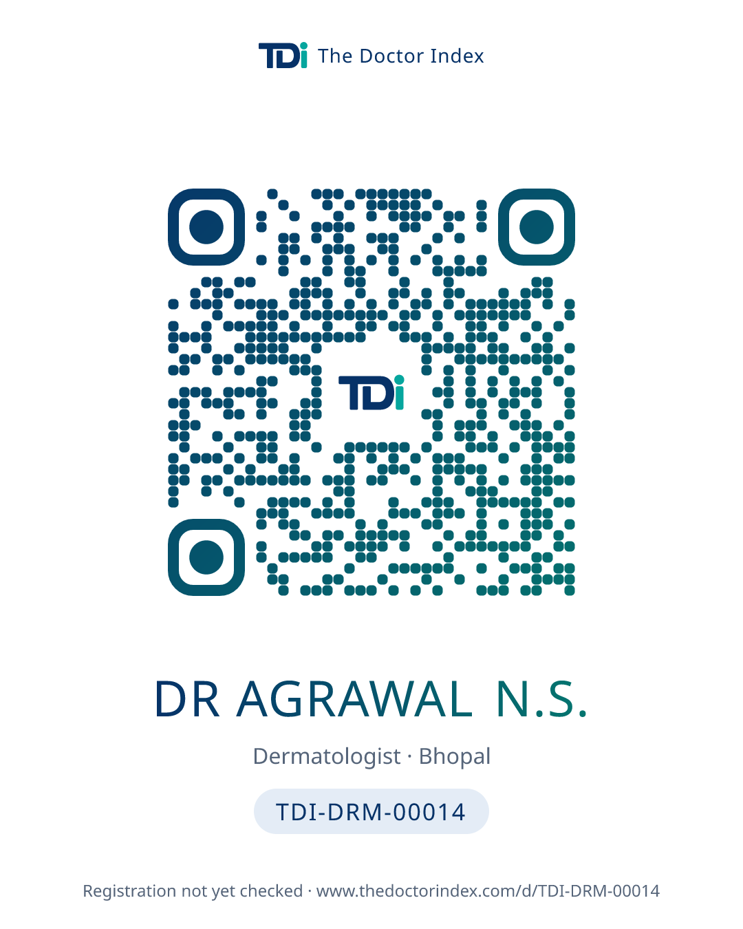QR card for Dr Agrawal N.S., TDI-DRM-00014