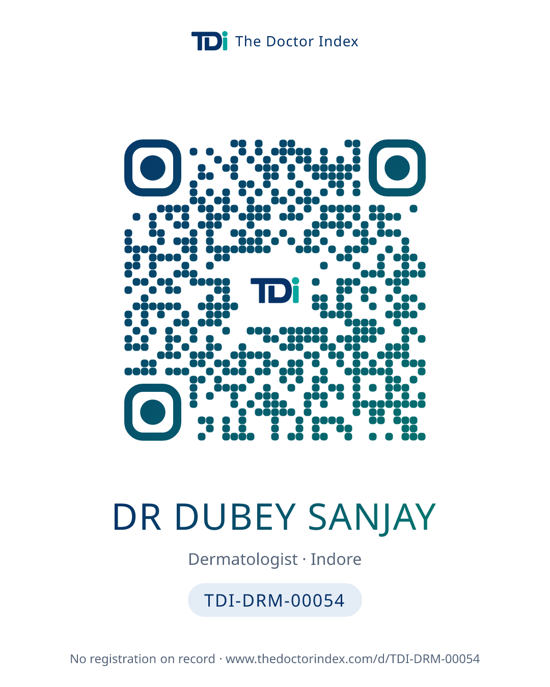 QR card for Dr Dubey Sanjay, TDI-DRM-00054