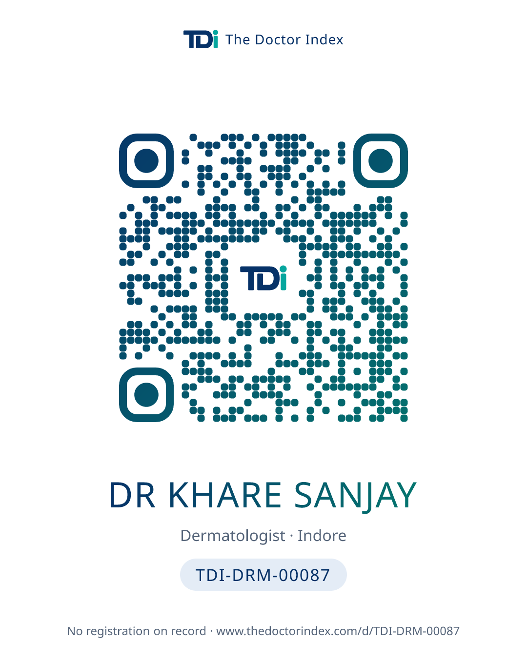 QR card for Dr Khare Sanjay, TDI-DRM-00087
