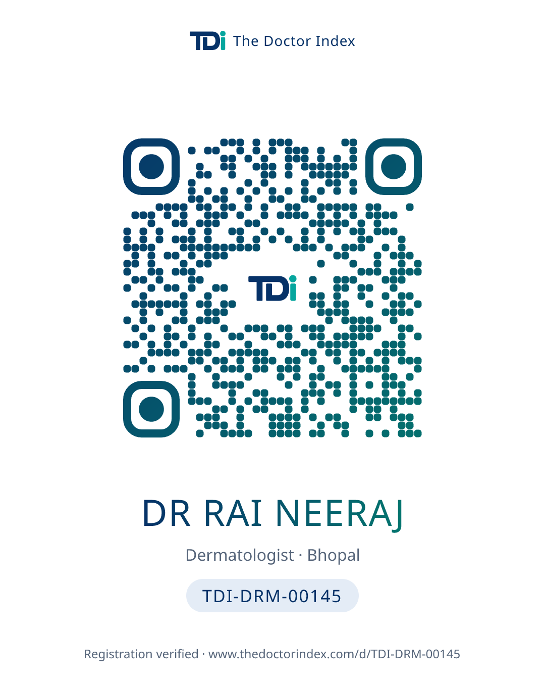 QR card for Dr Rai Neeraj, TDI-DRM-00145