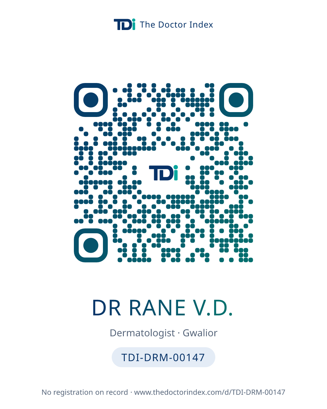 QR card for Dr Rane V.D., TDI-DRM-00147