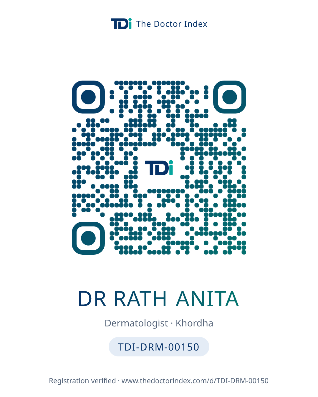 QR card for Dr Rath Anita, TDI-DRM-00150