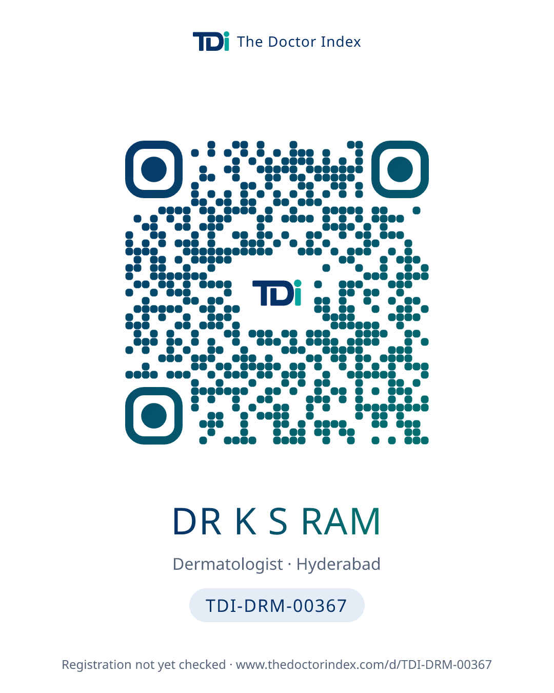 QR card for Dr K S Ram, TDI-DRM-00367