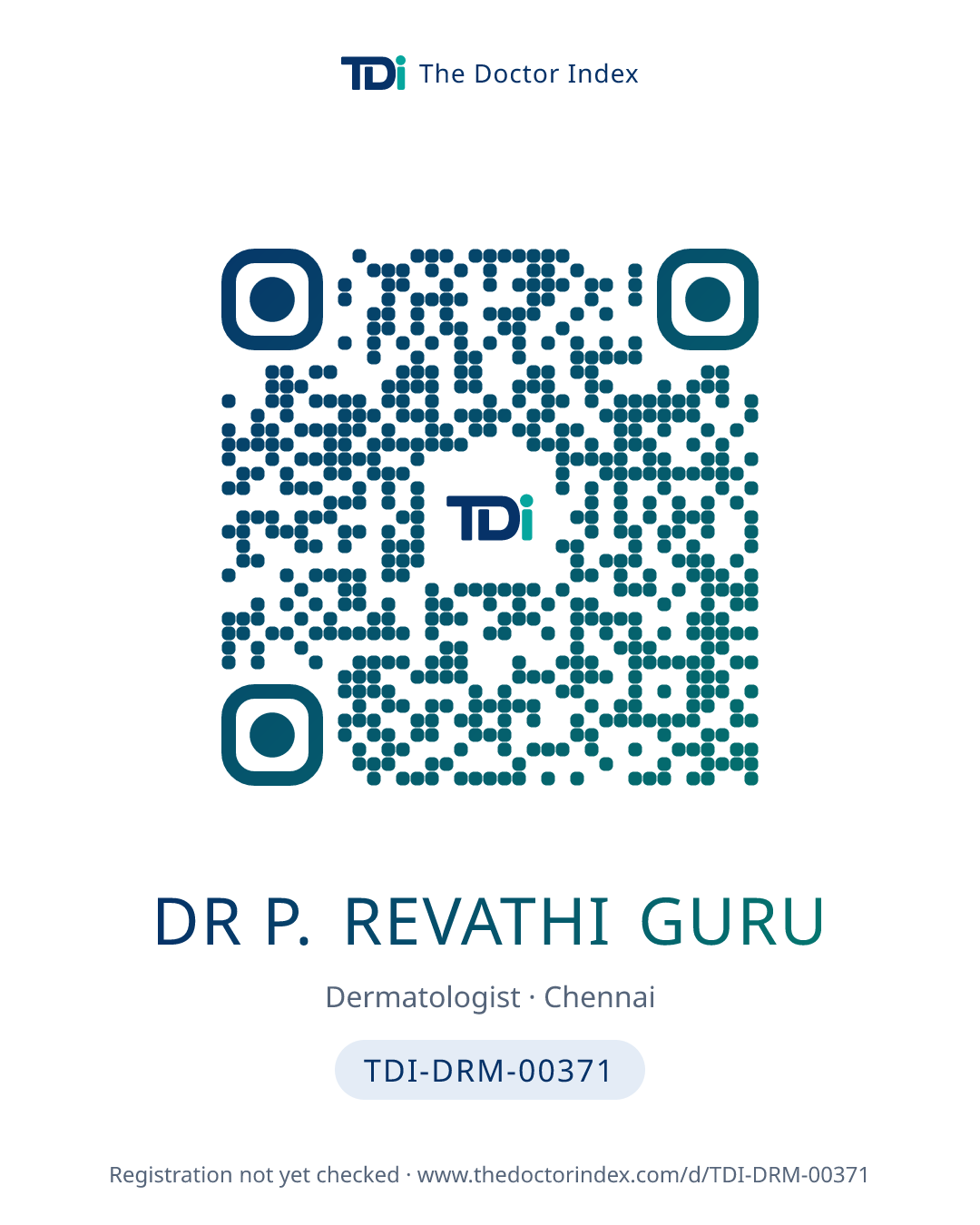 QR card for Dr P. Revathi Guru, TDI-DRM-00371