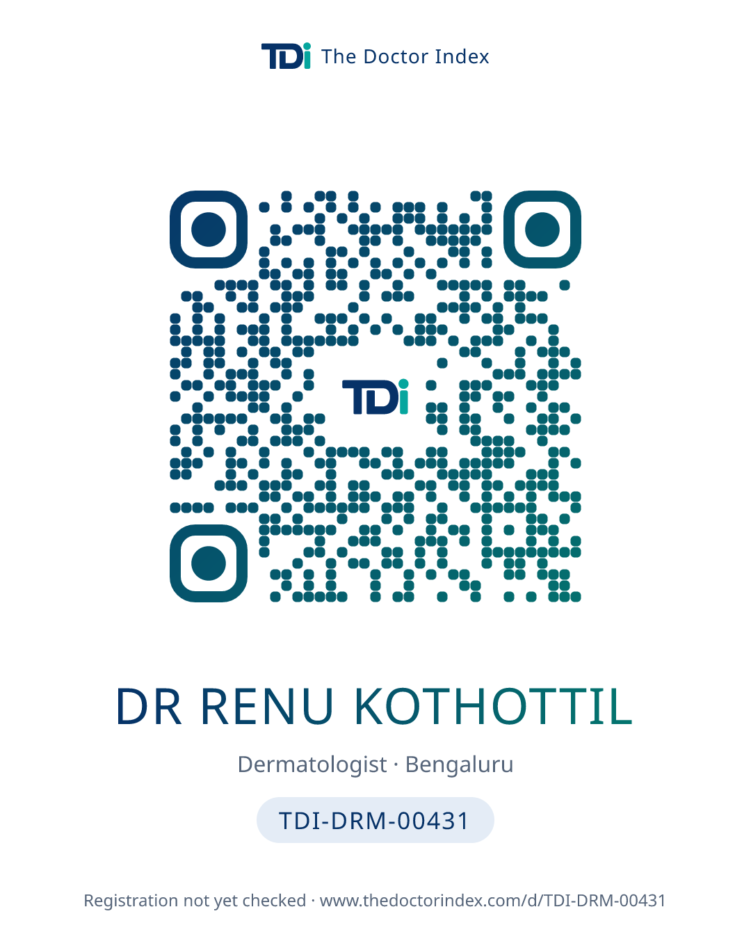 QR card for Dr Renu Kothottil, TDI-DRM-00431