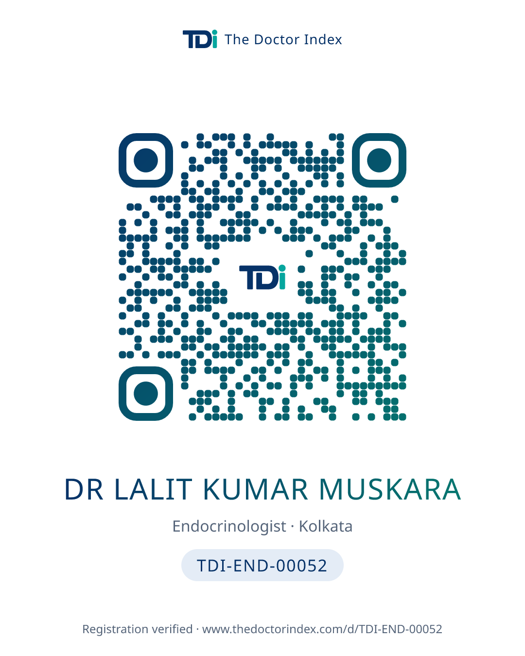QR card for Dr Lalit Kumar Muskara, TDI-END-00052