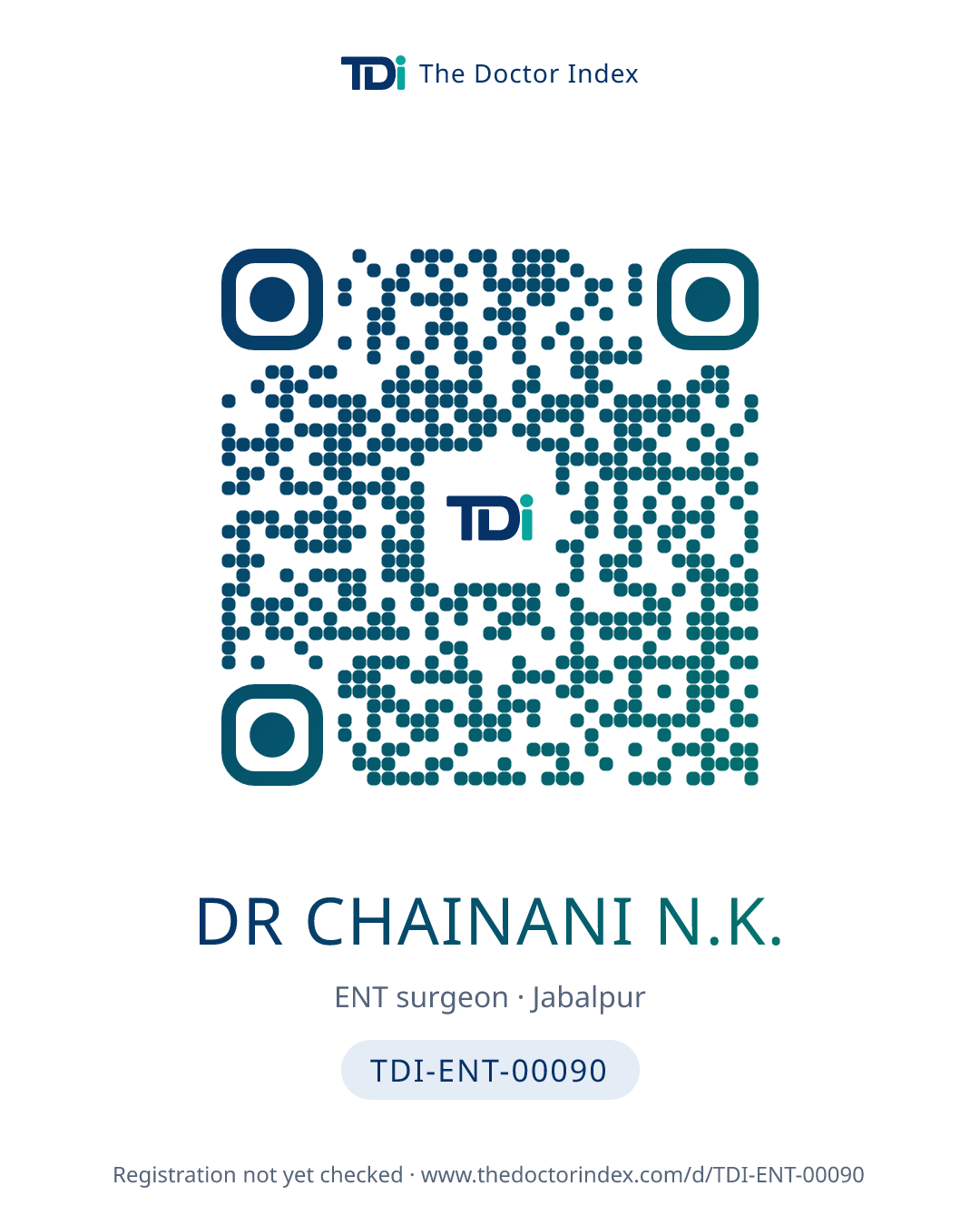 QR card for Dr Chainani N.K., TDI-ENT-00090