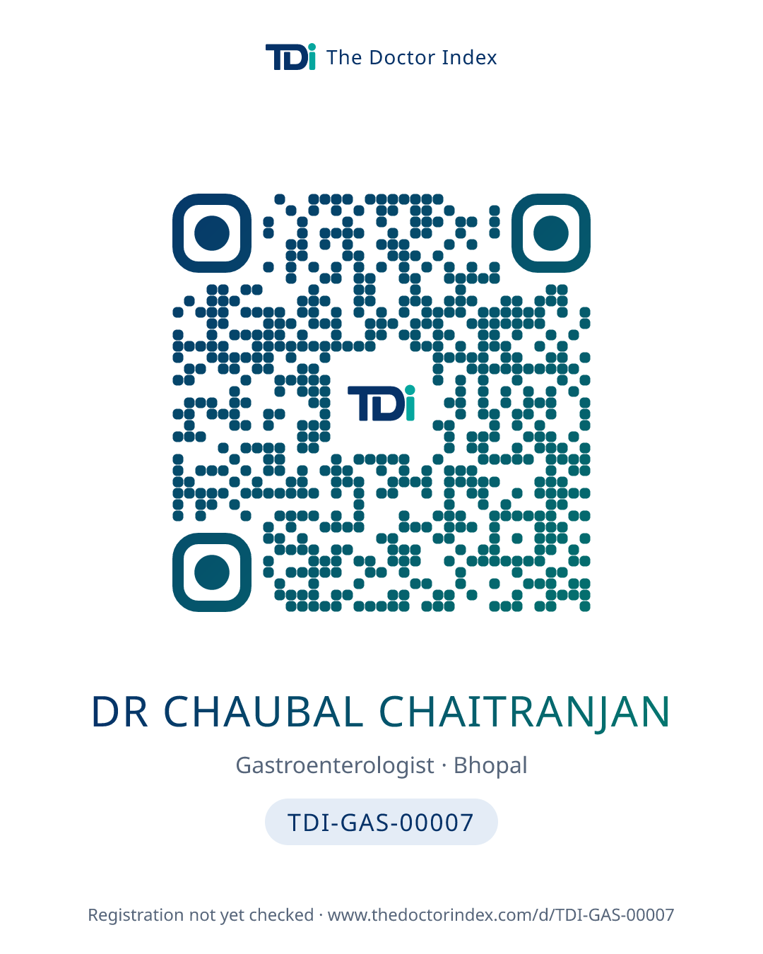 QR card for Dr Chaubal Chaitranjan, TDI-GAS-00007