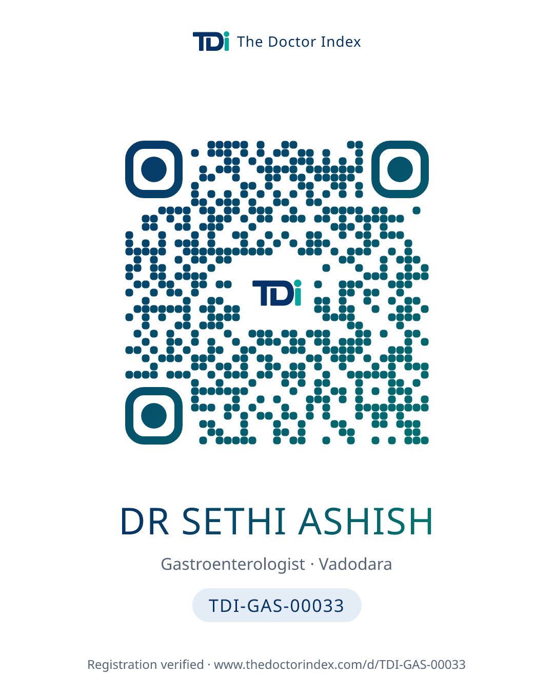 QR card for Dr Sethi Ashish, TDI-GAS-00033